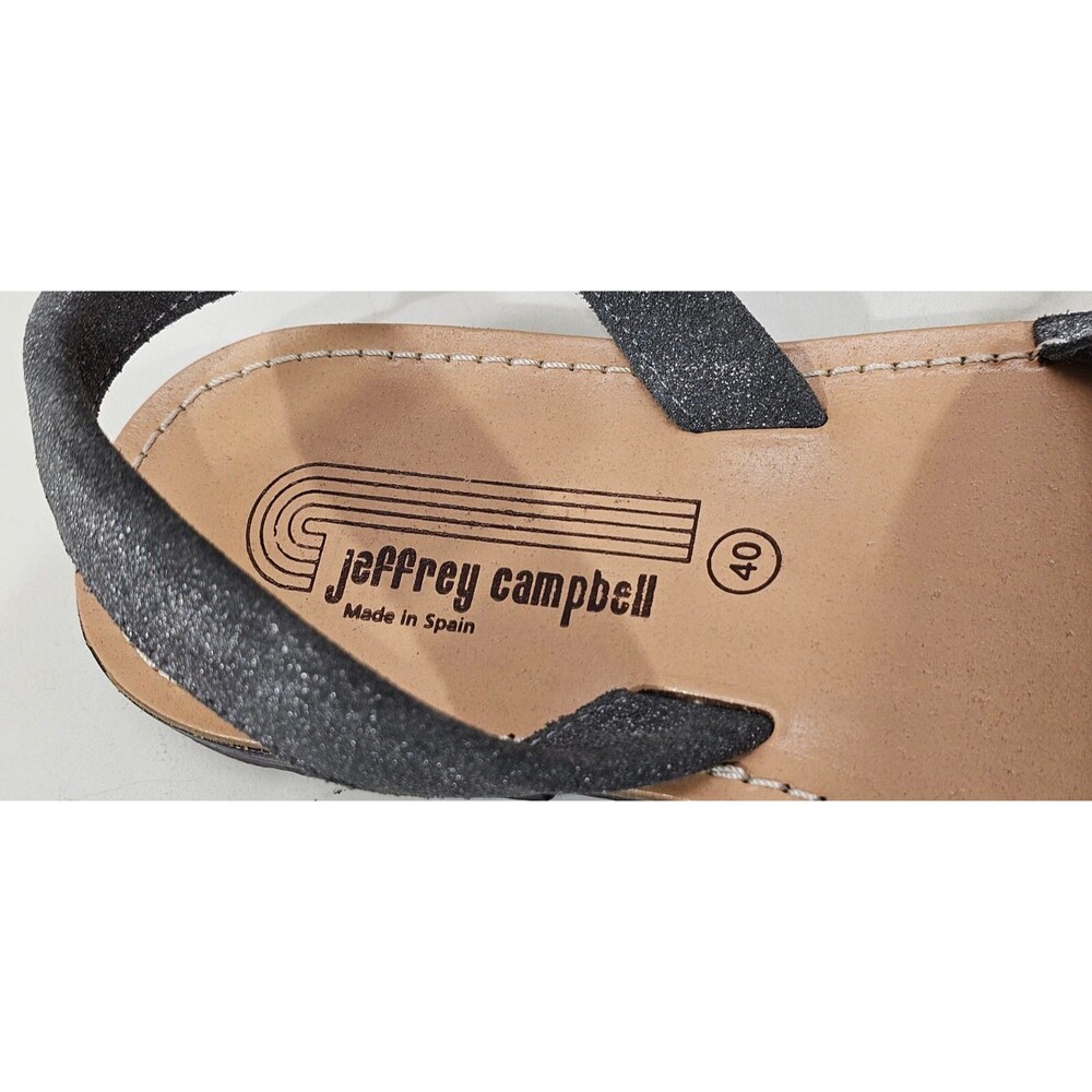 Jeffrey Campbell Ibiza Slingback Sandals Gray Nubuck Flats Women's 40 | US 9-9.5 - Picture 3 of 12